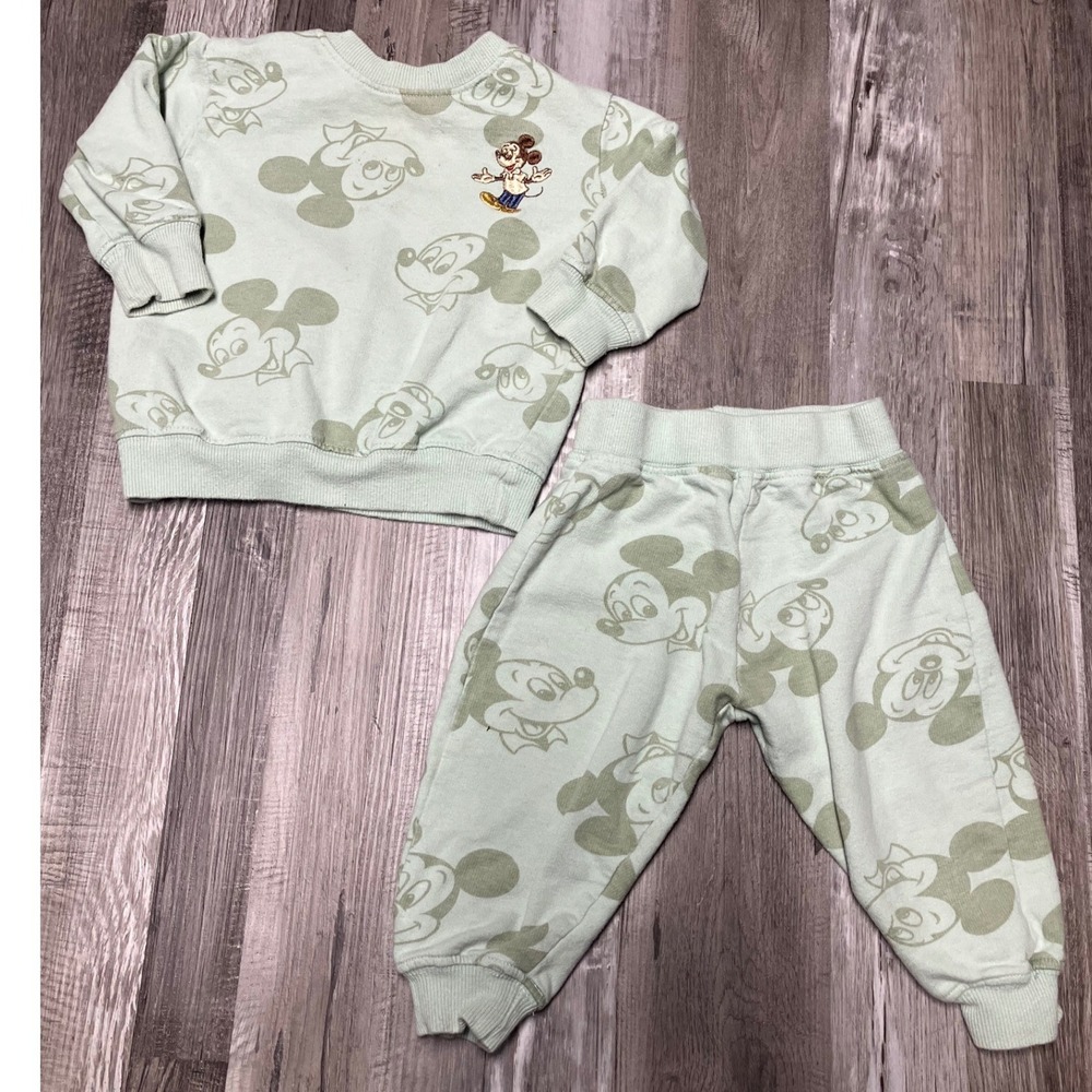Disney Junior Mickey Mouse Sage Green Sweatshirt and Pants Set 12M 23P0270MM